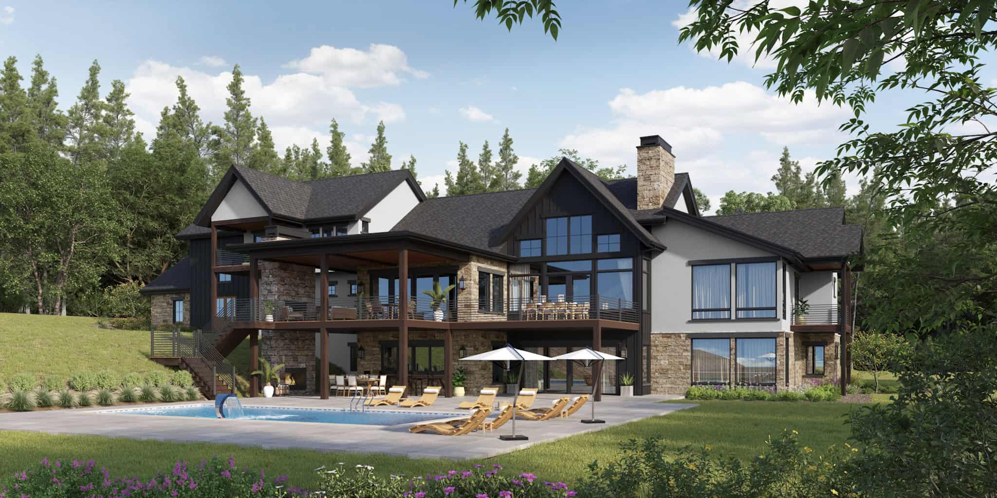 Rear View of this 3-Bedroom,4511 Sq Ft Plan -161-1262