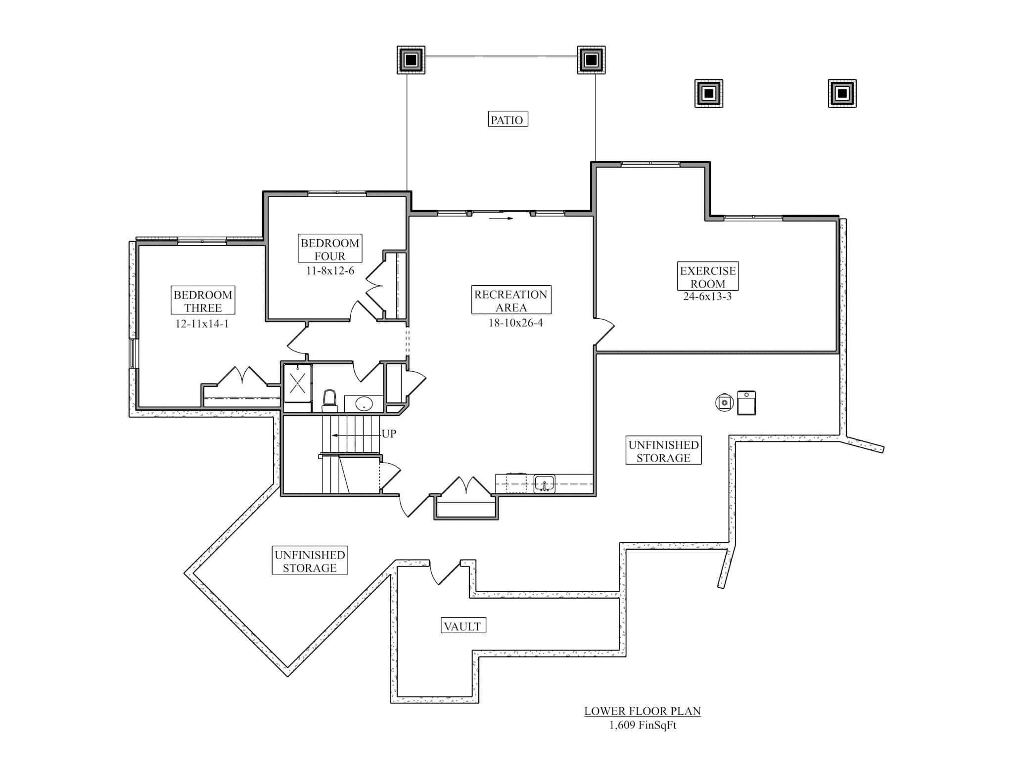 Basement of Rustic Plan #161-1263