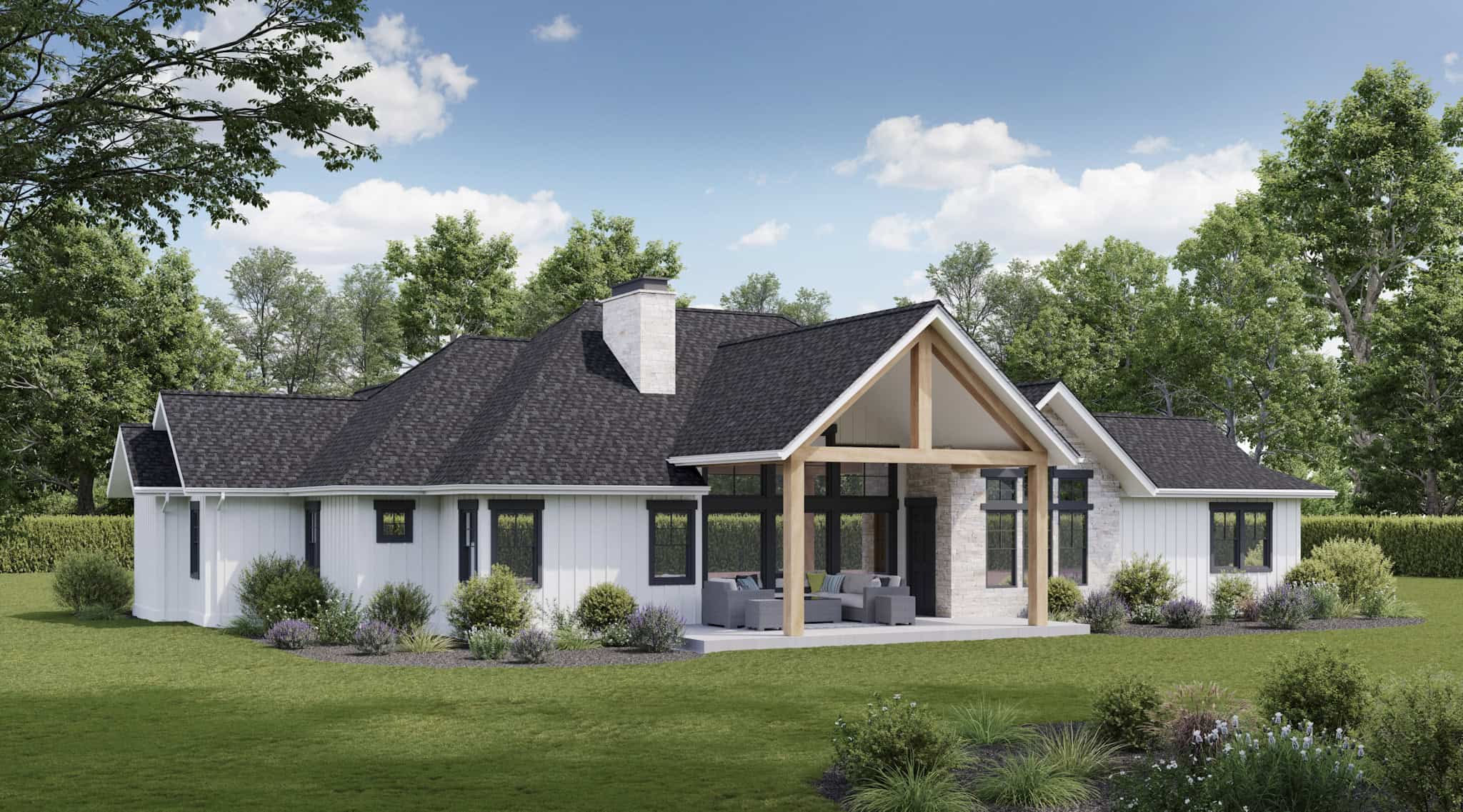 Rear View of this 4-Bedroom,2998 Sq Ft Plan -161-1265