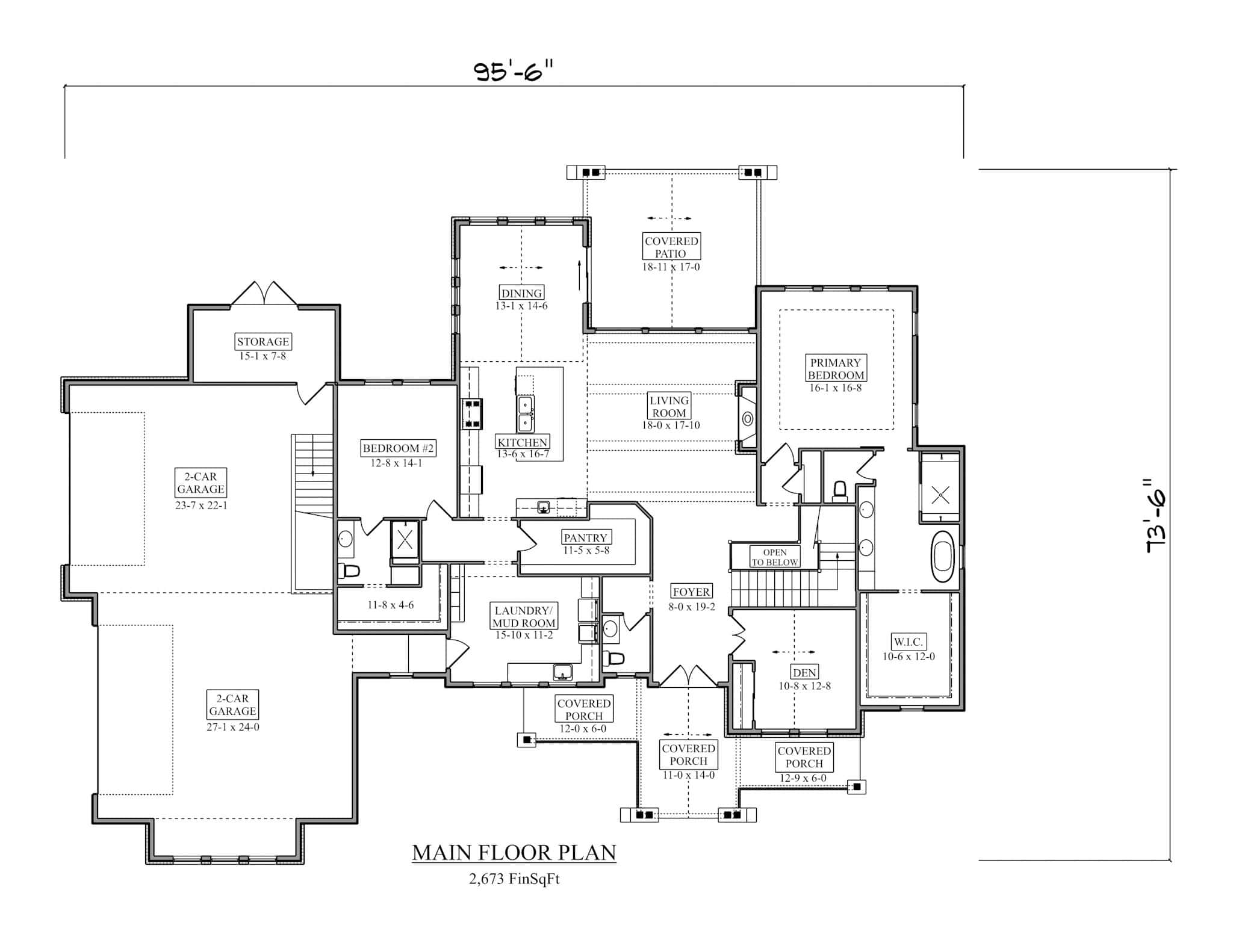 Main Level of Ranch Plan #161-1266