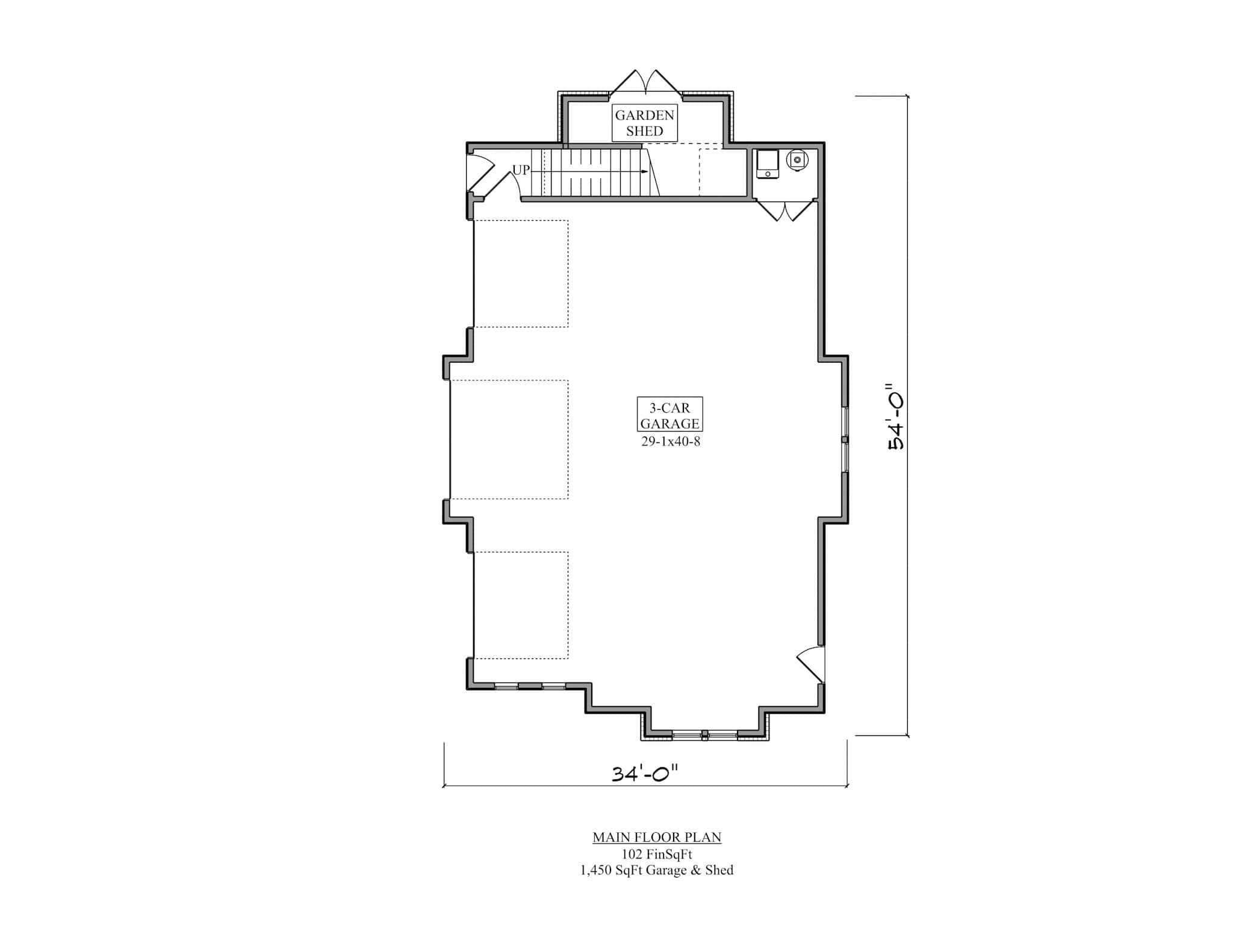 Main Level of Garage w/Apartments Plan #161-1267