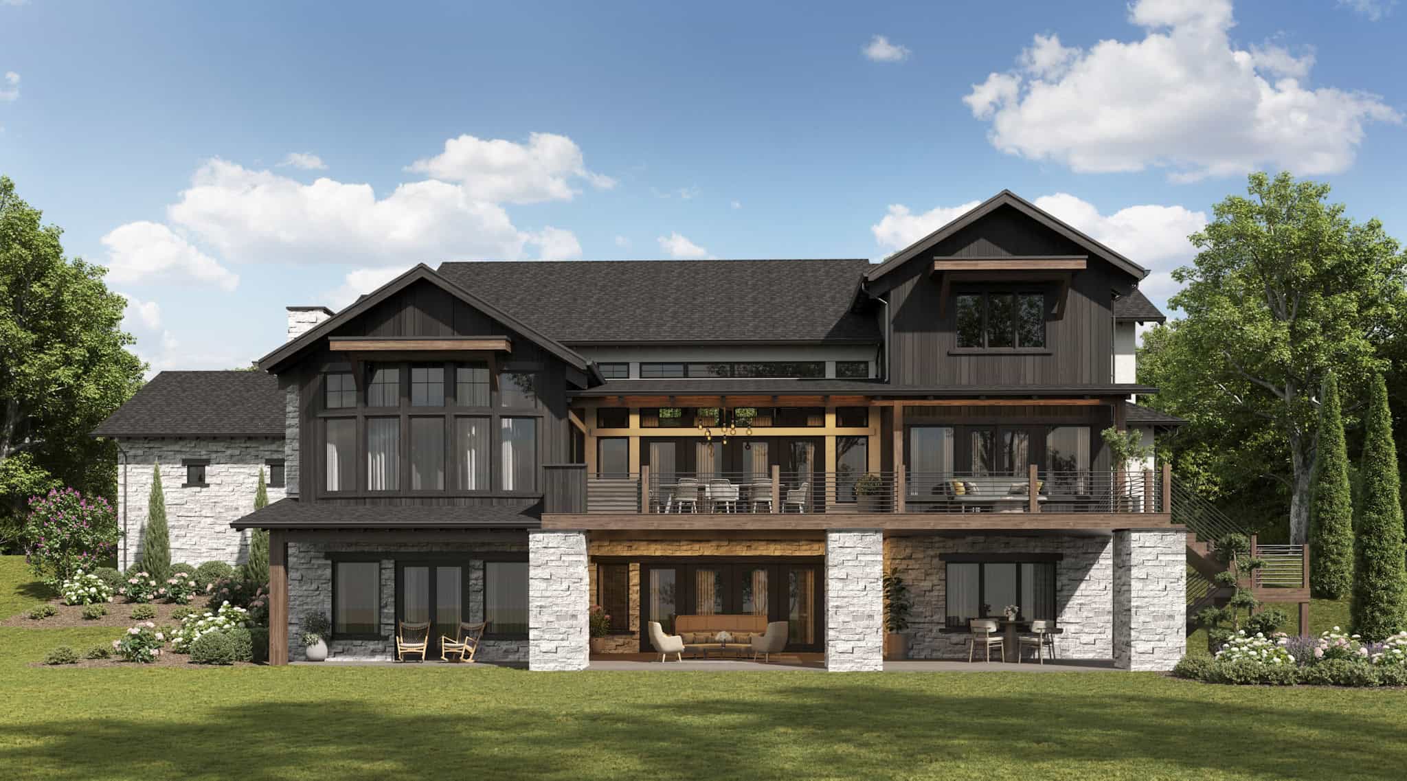 Rear View of this 4-Bedroom,5002 Sq Ft Plan -161-1268