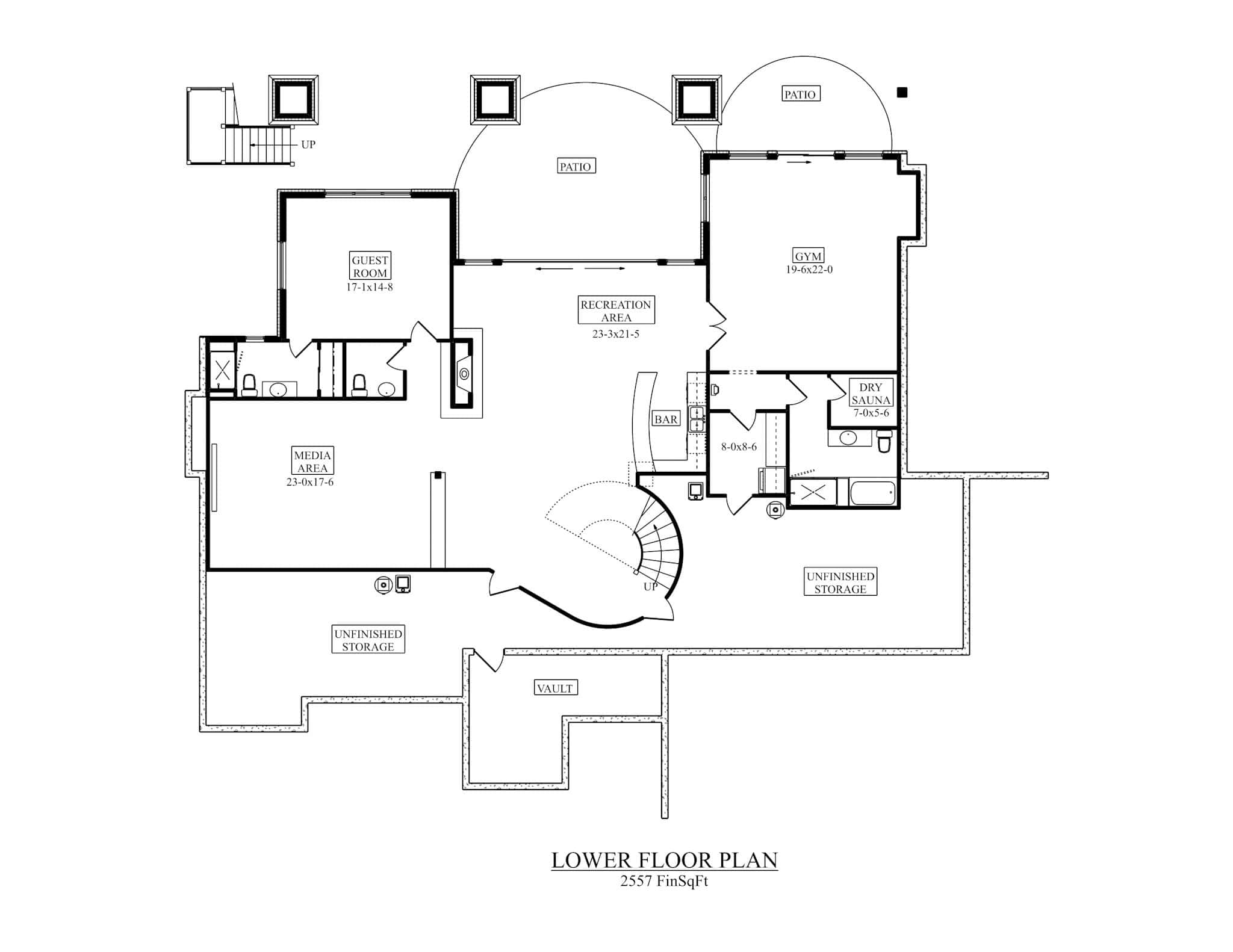 Basement of Luxury Plan #161-1268