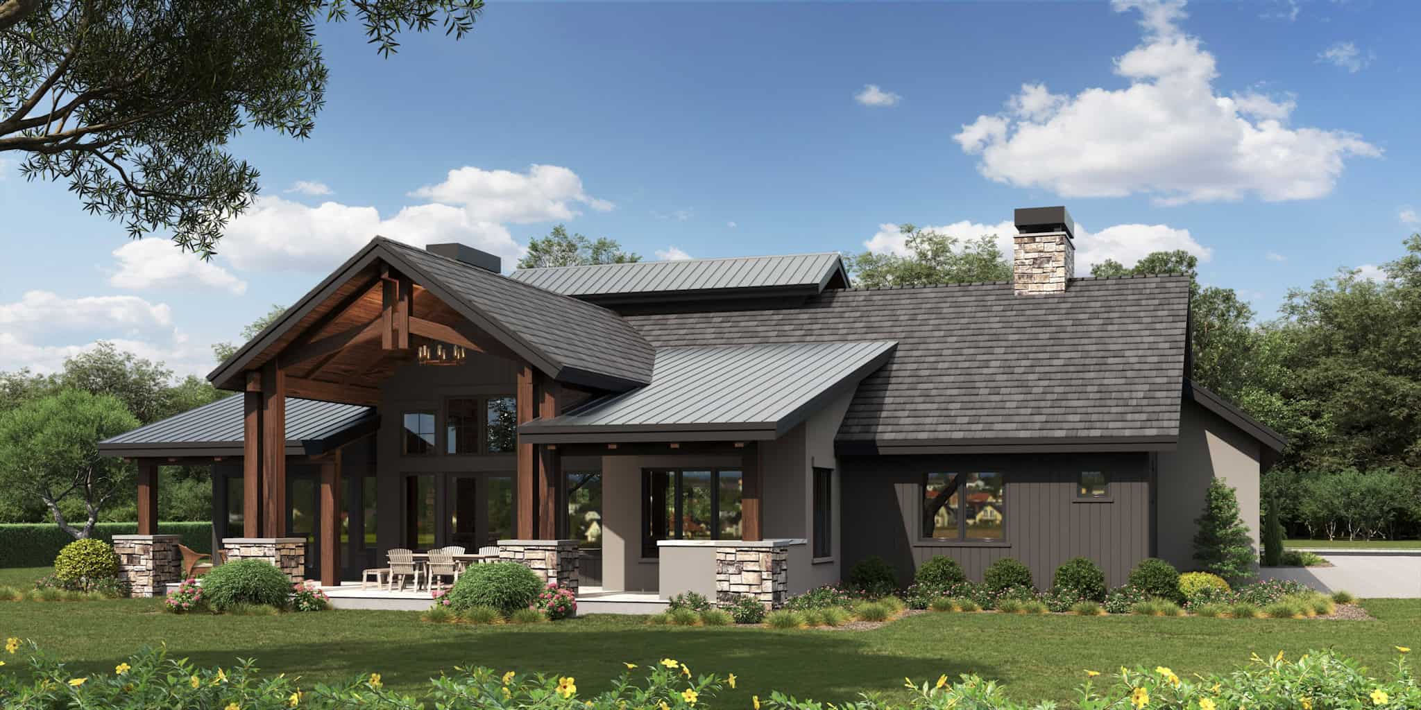 Rear View of this 3-Bedroom,3412 Sq Ft Plan -161-1269