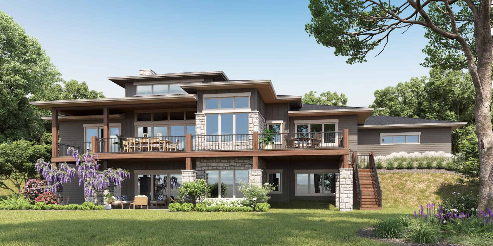 Rear View of this 3-Bedroom,2822 Sq Ft Plan -161-1270