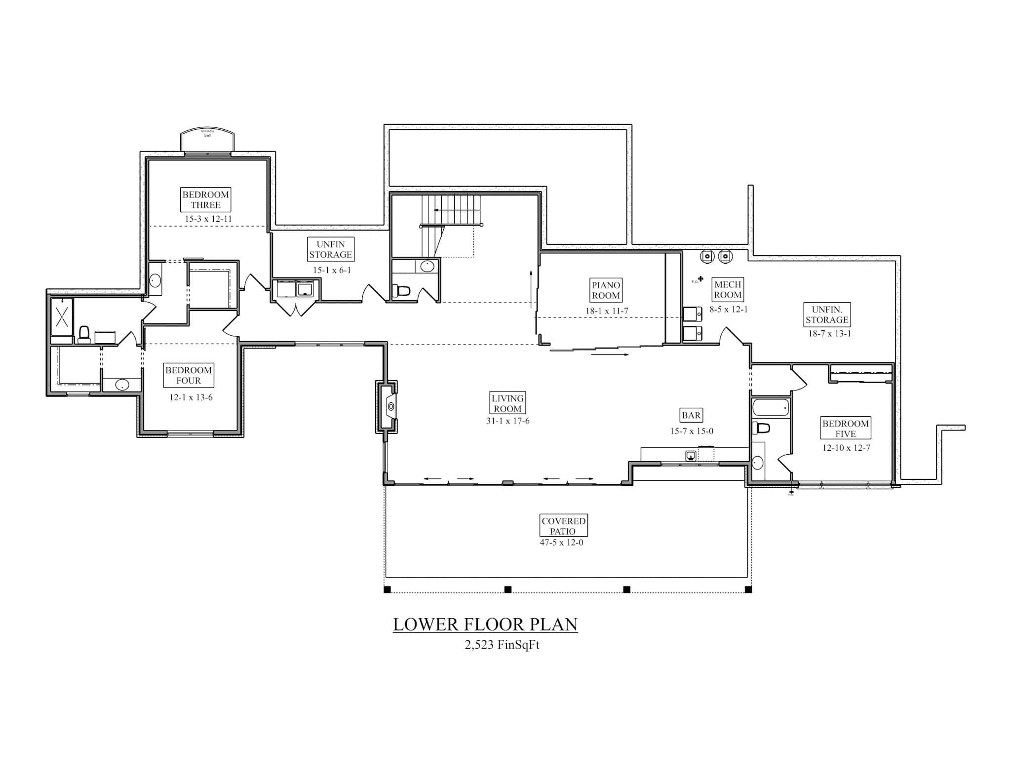 Basement of Southwest Plan #161-1272