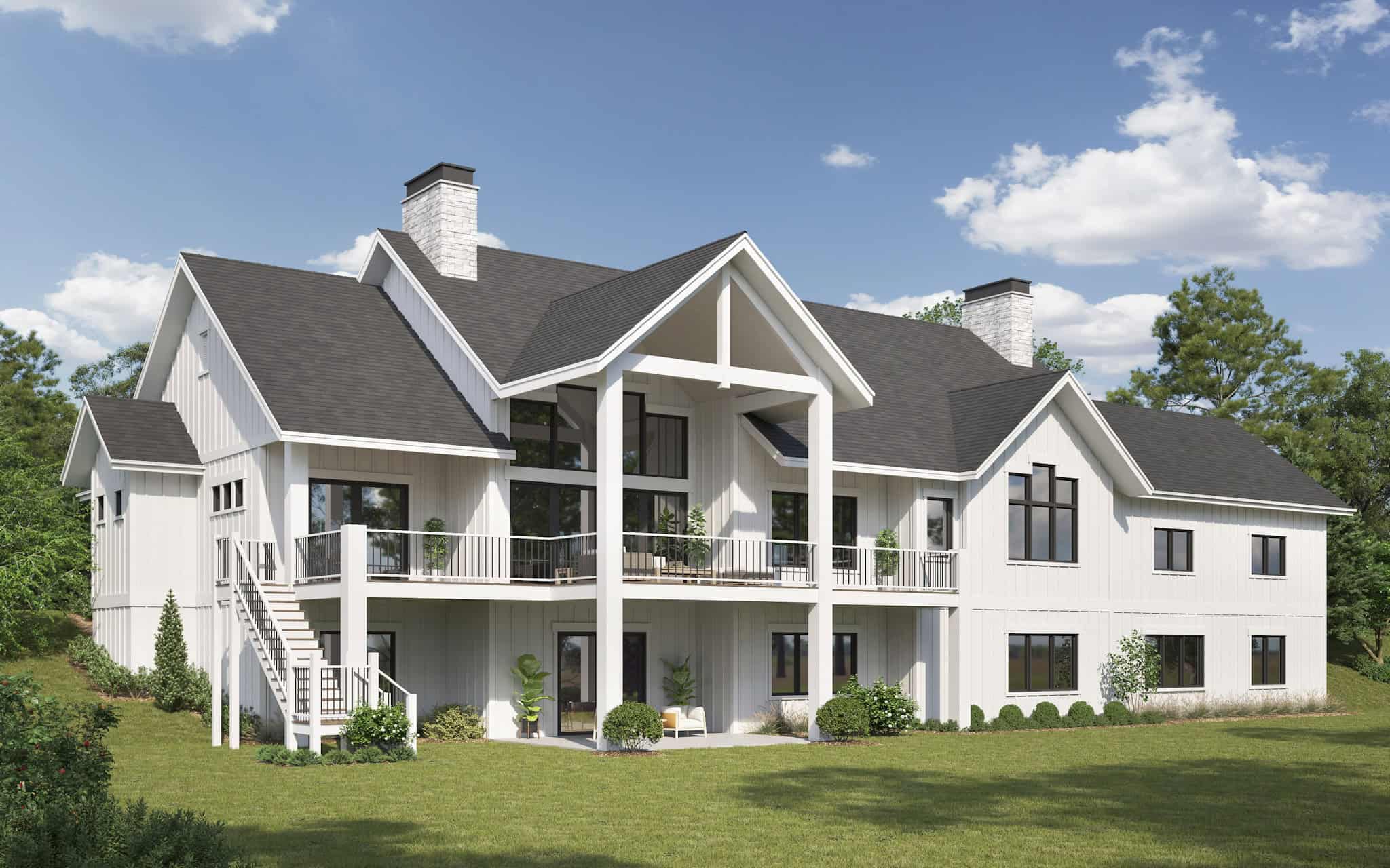 Rear View of this 3-Bedroom,2810 Sq Ft Plan -161-1274