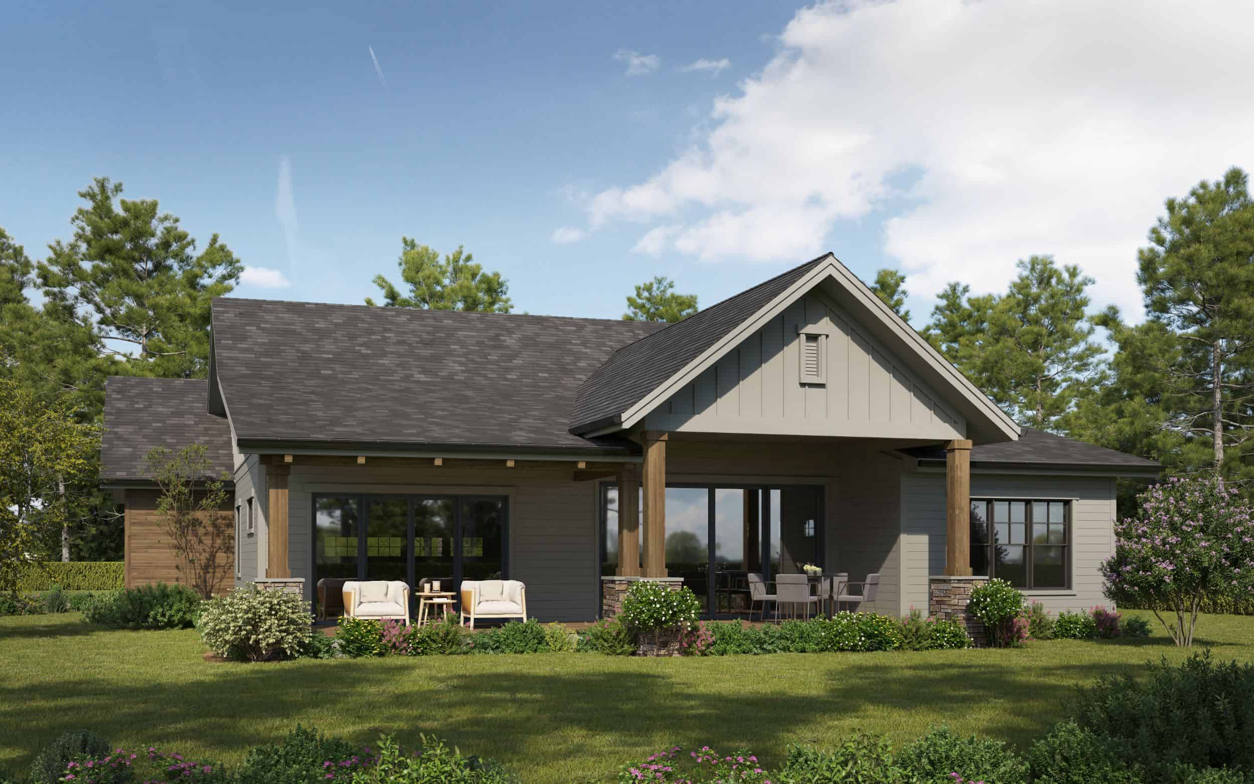 Rear View of this 3-Bedroom,2409 Sq Ft Plan -161-1275