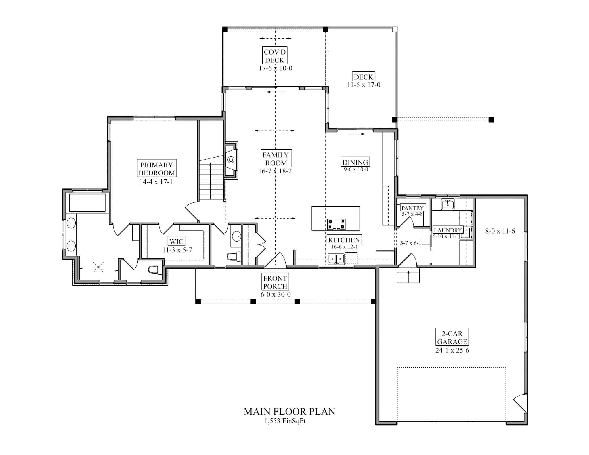 Main Level of Rustic Plan #161-1277