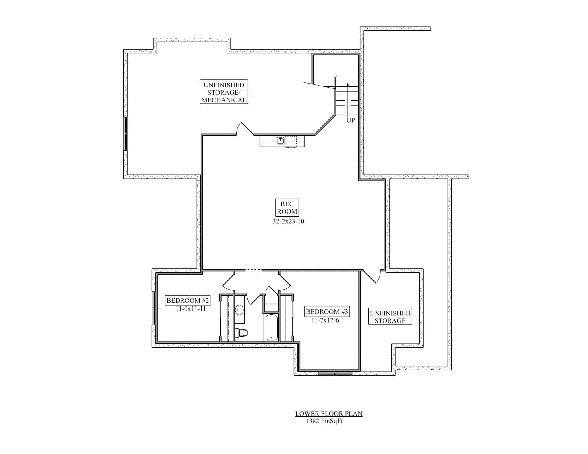 Basement of Ranch Plan #161-1279