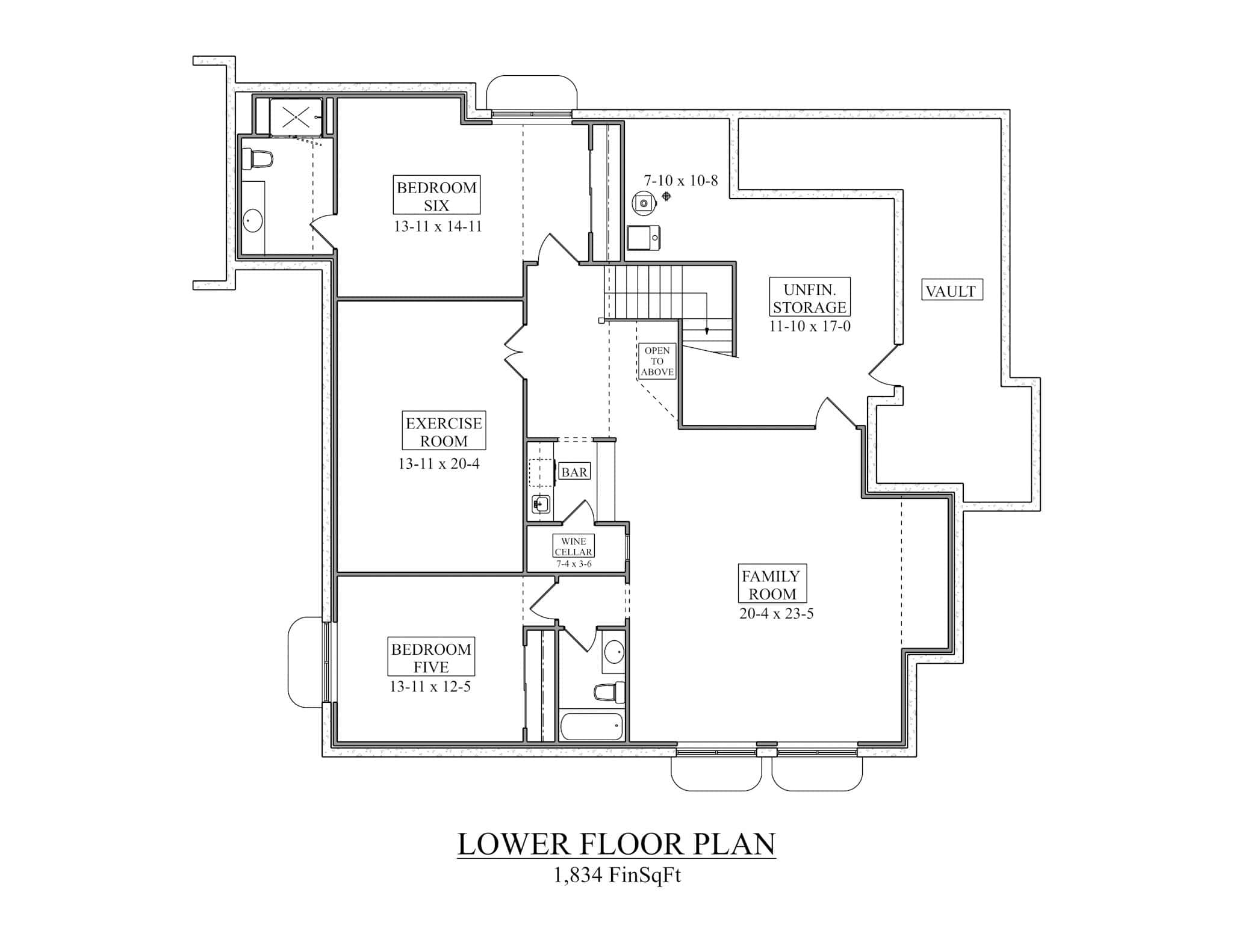 Basement of Rustic Plan #161-1280