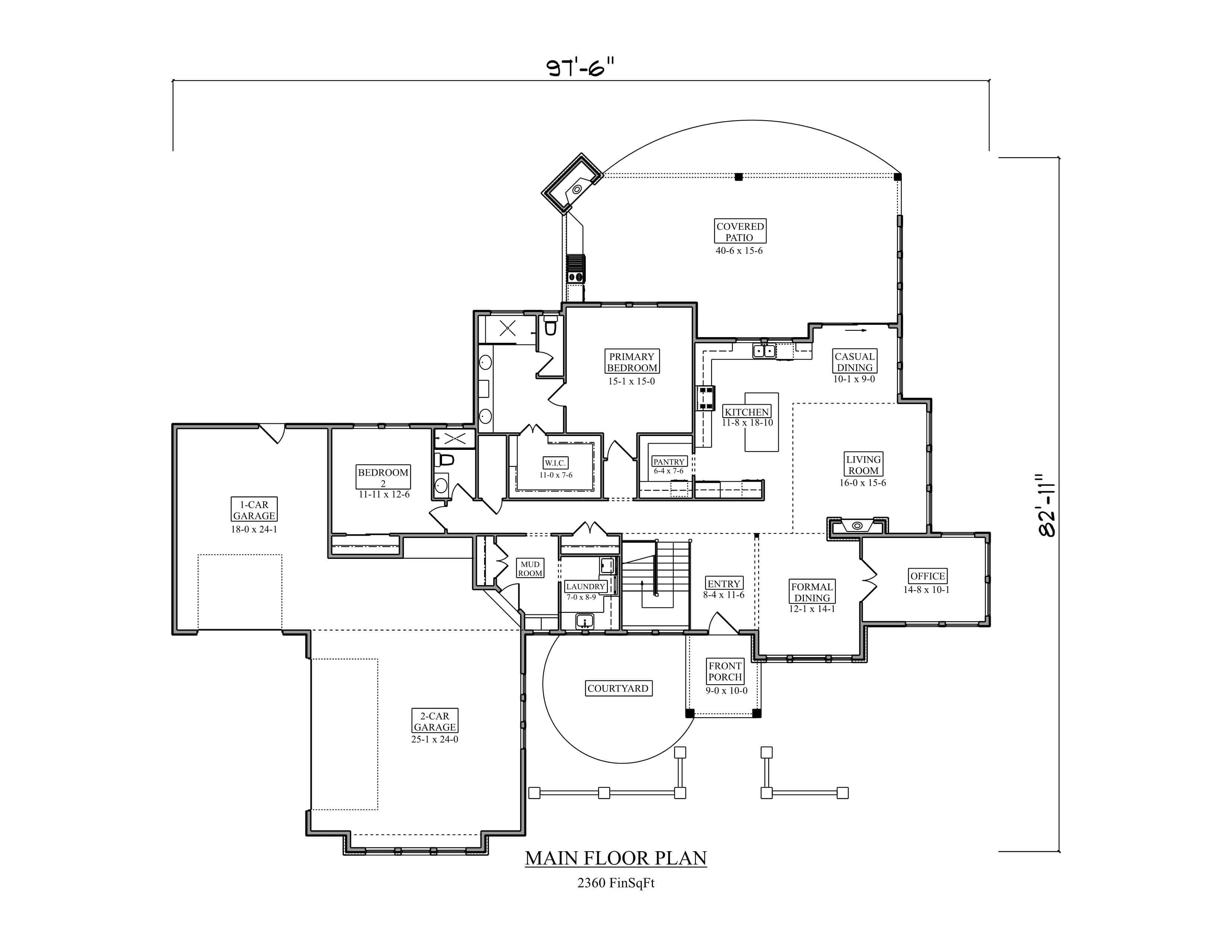 Main Level of Ranch Plan #161-1281