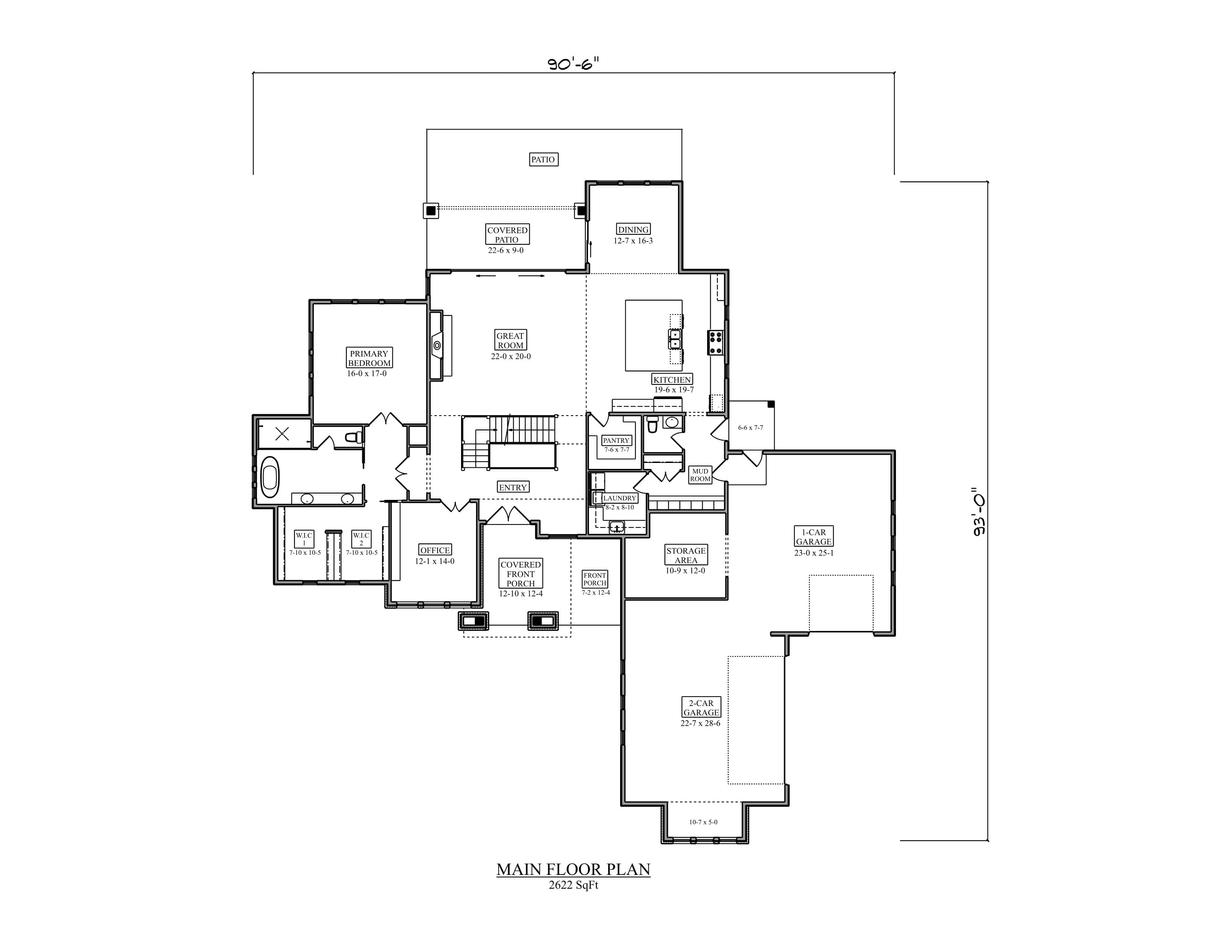 Main Level of Contemporary Plan #161-1282