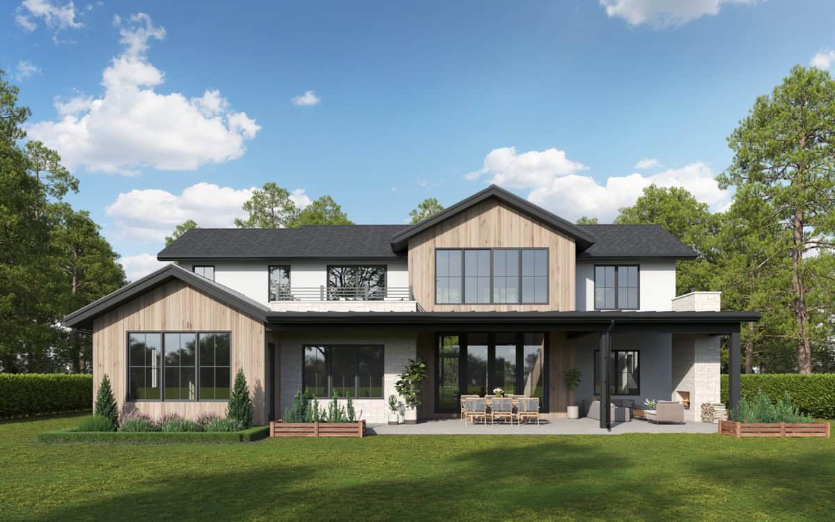 Rear View of this 6-Bedroom,4589 Sq Ft Plan -161-1286