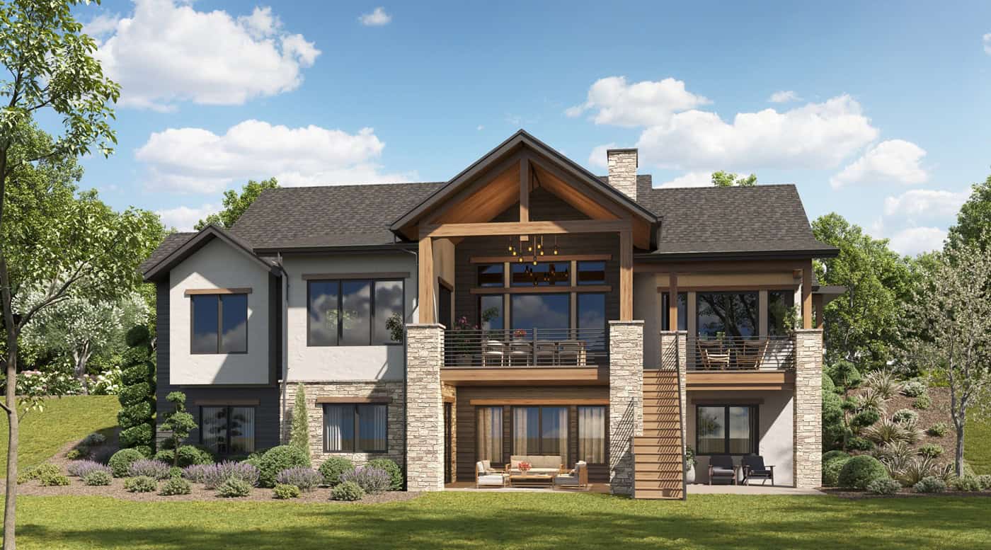 Rear View of this 3-Bedroom,2156 Sq Ft Plan -161-1287