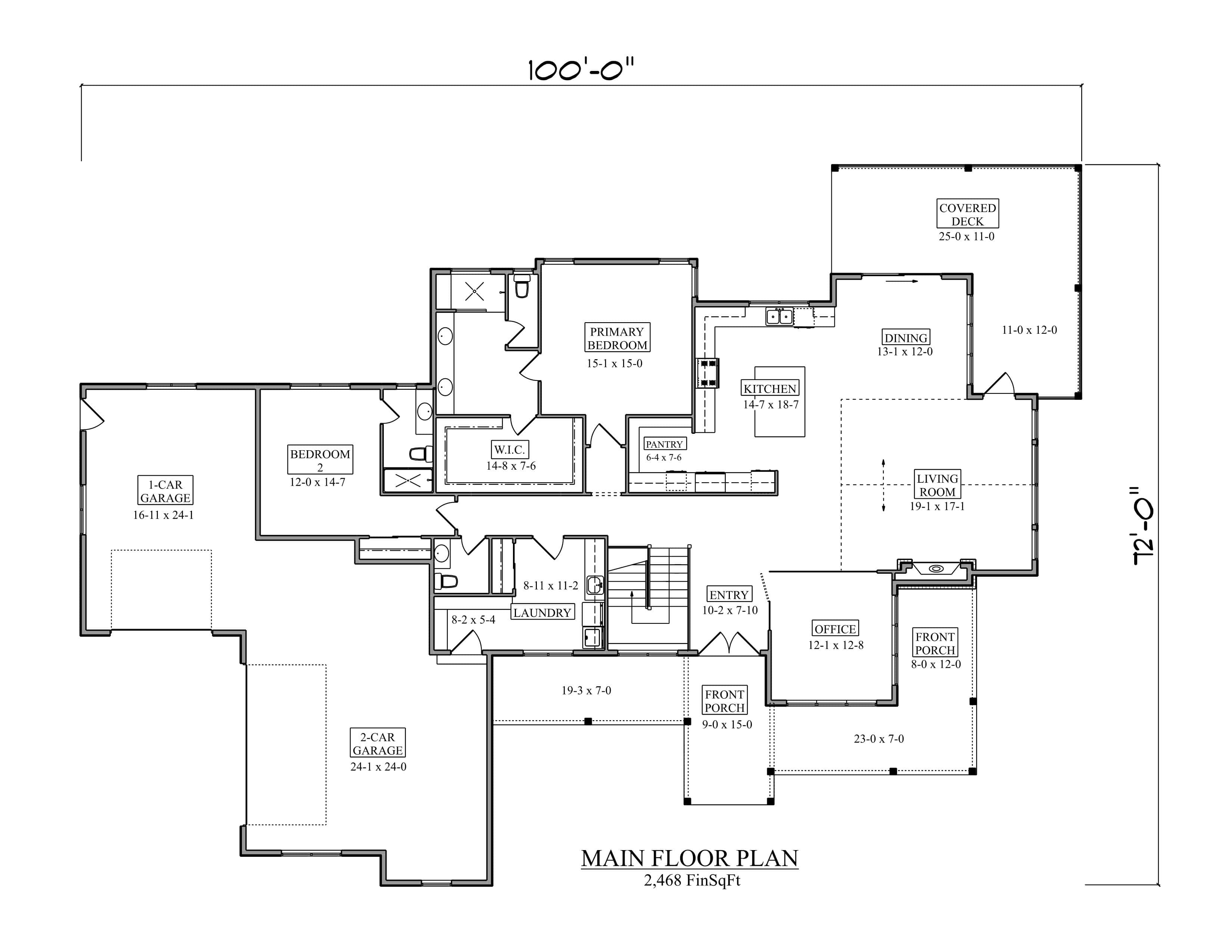 Main Level of Ranch Plan #161-1293