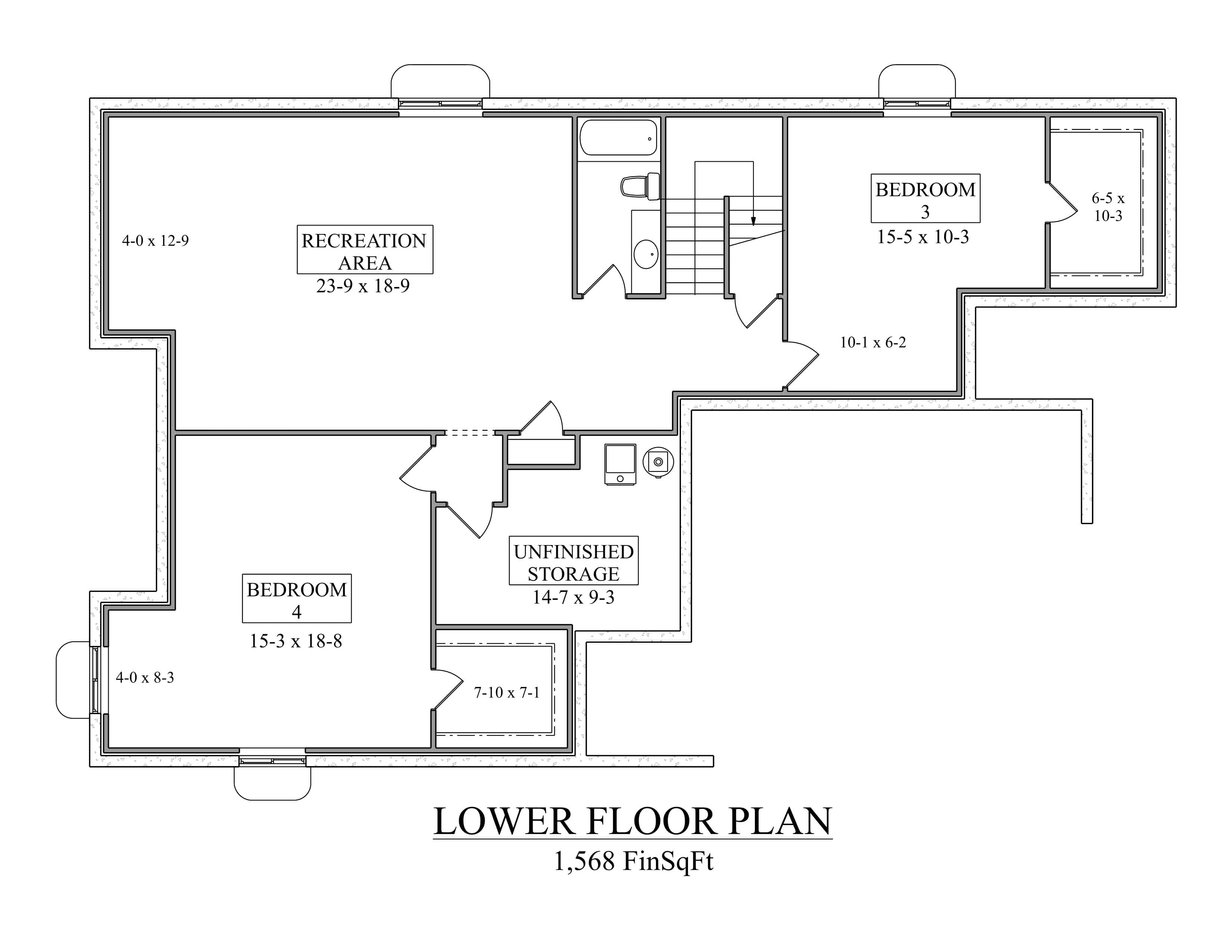 Basement of Ranch Plan #161-1297
