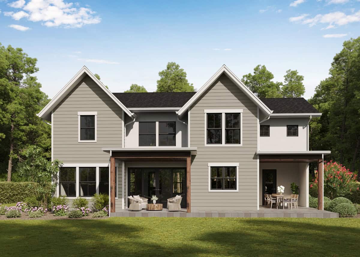 Rear View of this 3-Bedroom,2607 Sq Ft Plan -161-1302