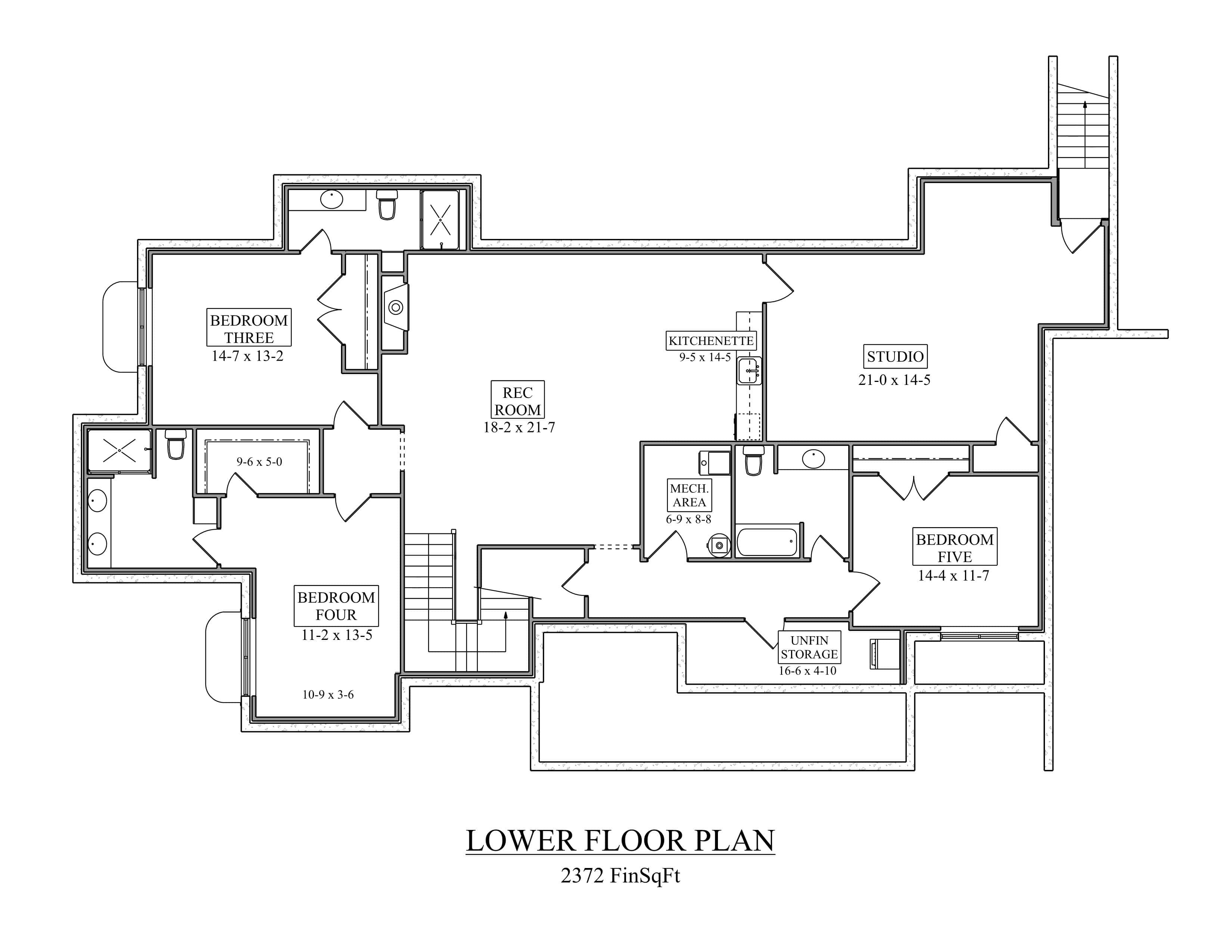 Basement of Modern Farmhouse Plan #161-1303