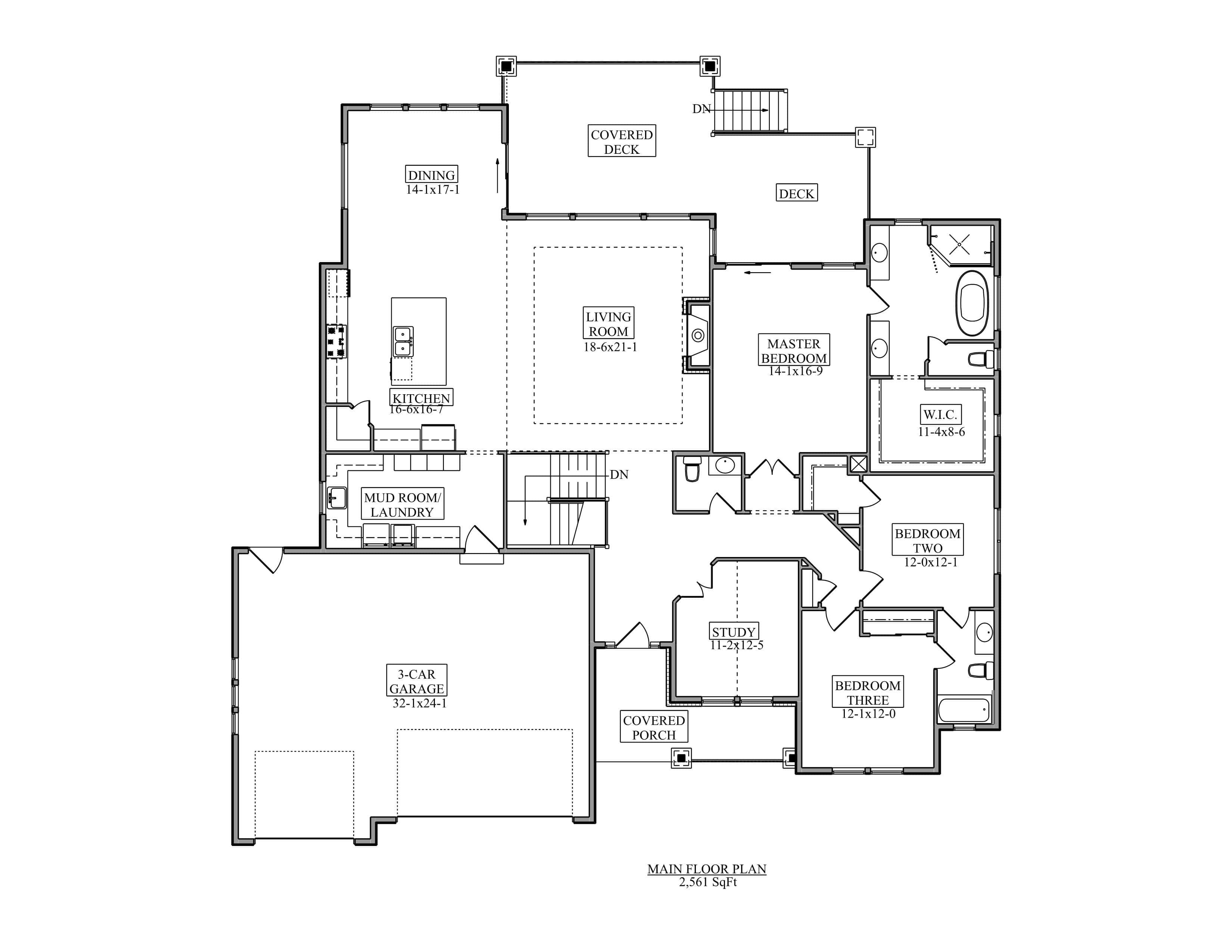Main Level of Ranch Plan #161-1310