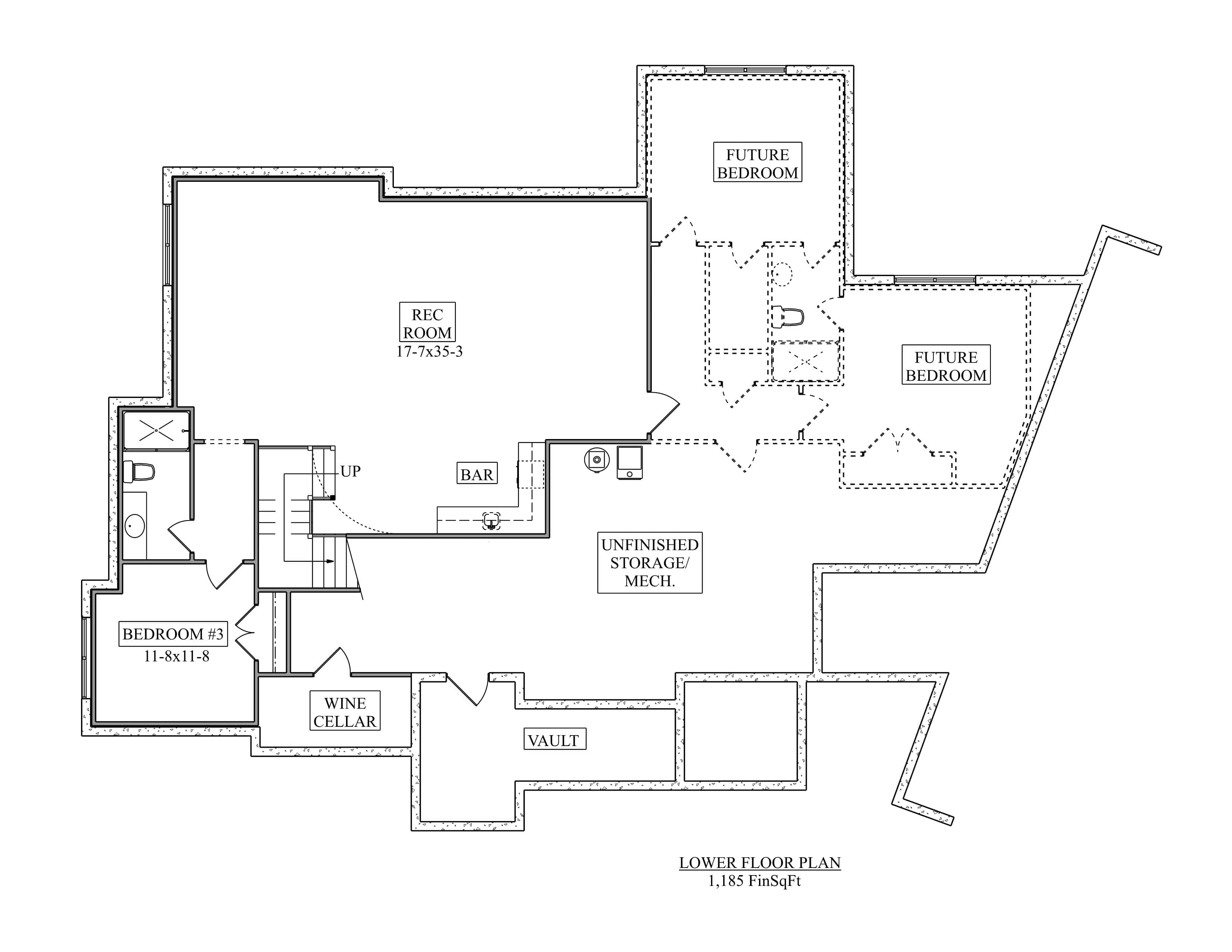 Basement of Modern Farmhouse Plan #161-1311