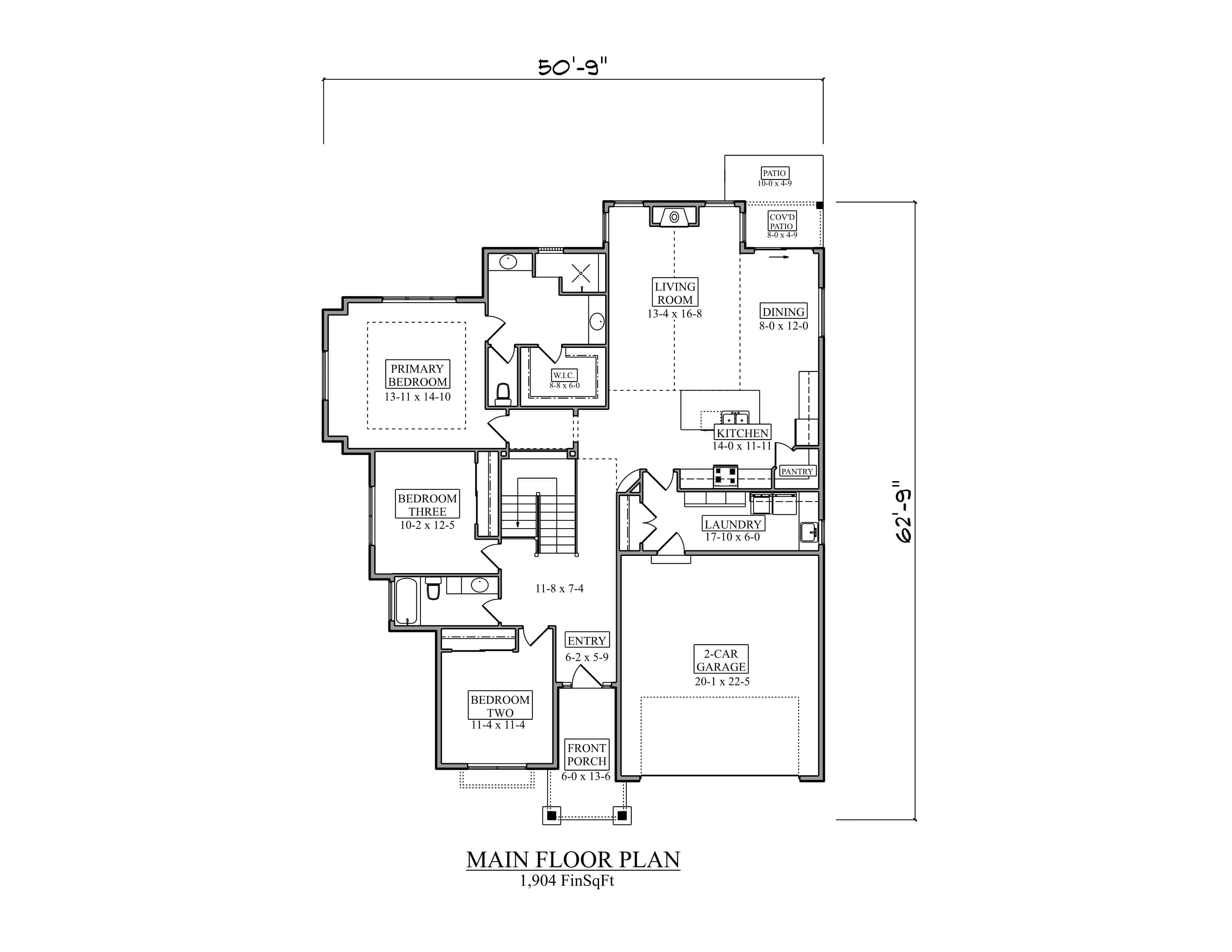 Main Level of Ranch Plan #161-1317