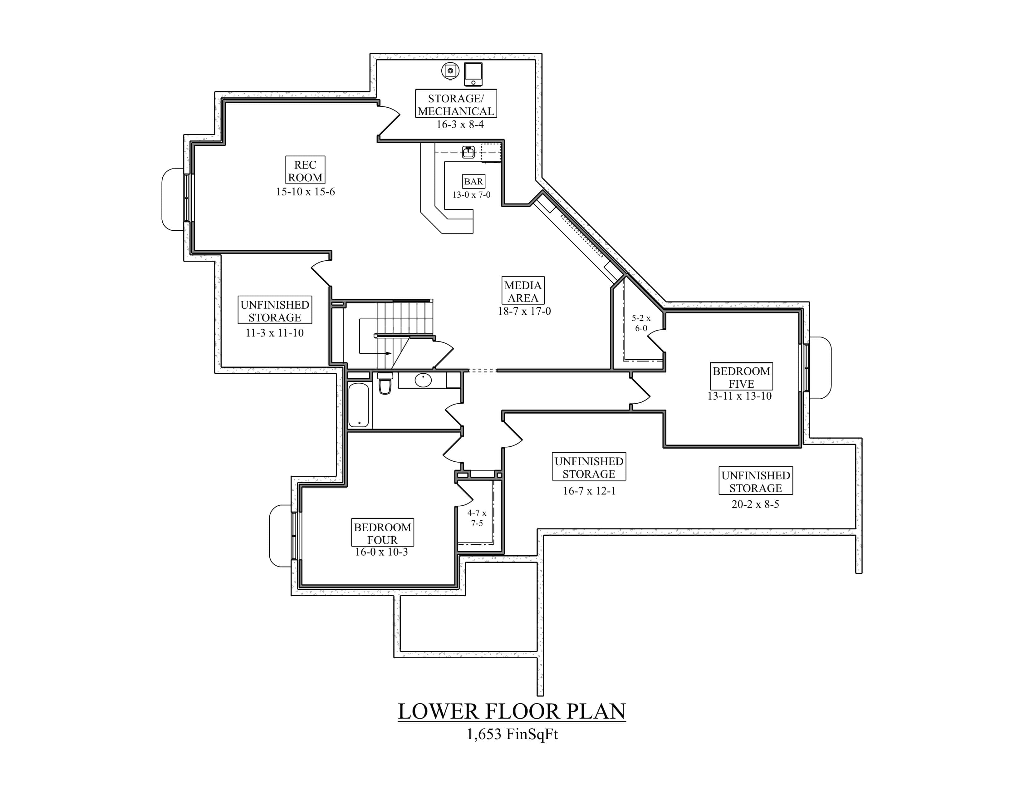 Basement of Ranch Plan #161-1325