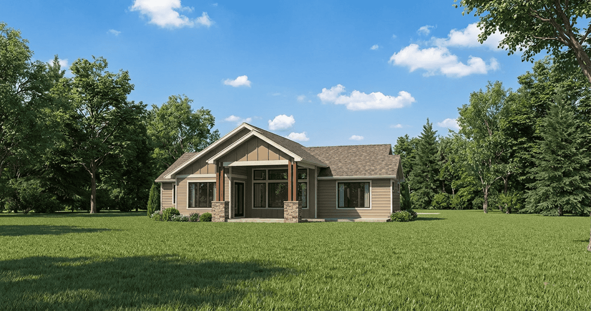 Rear View of this 3-Bedroom,1948 Sq Ft Plan -161-1328