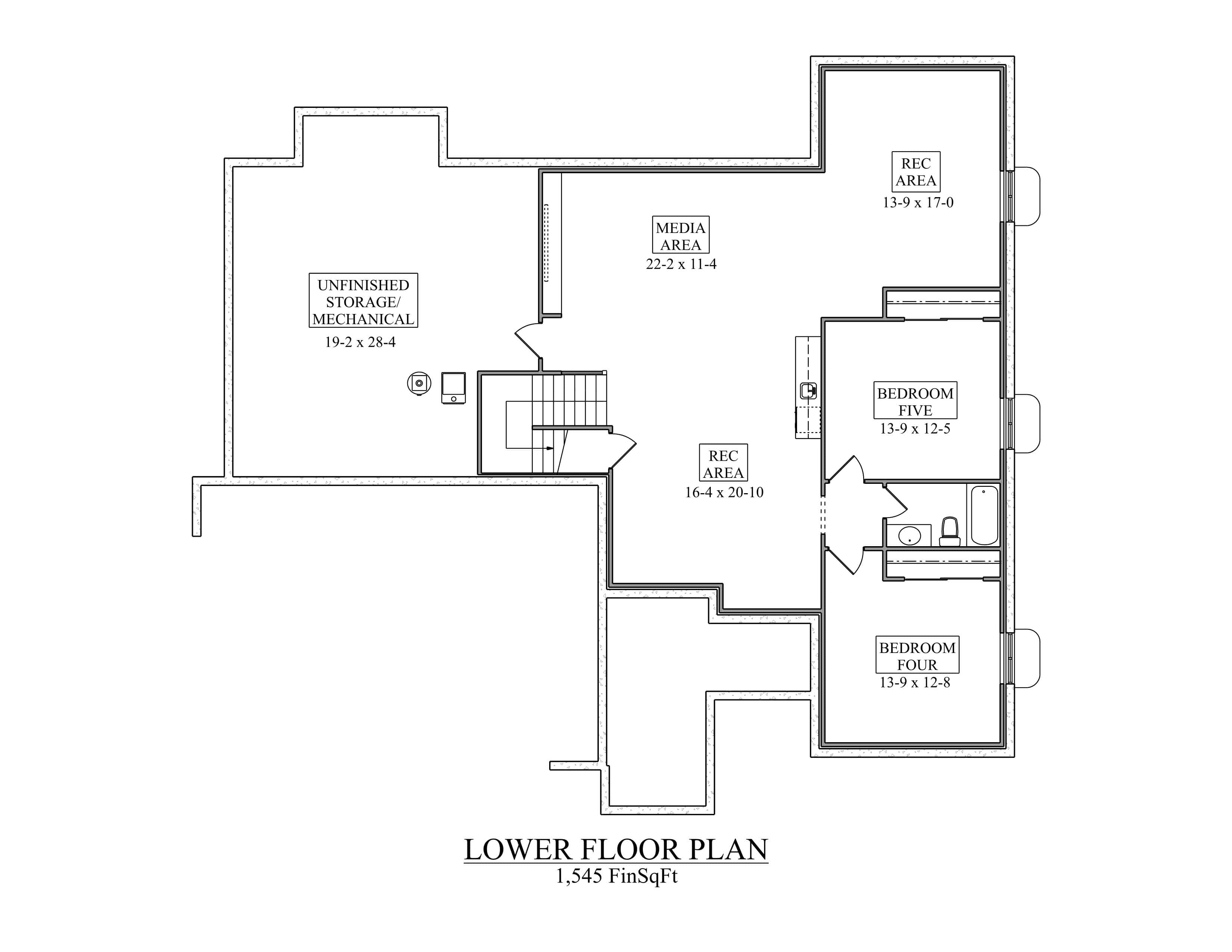 Basement of Ranch Plan #161-1329