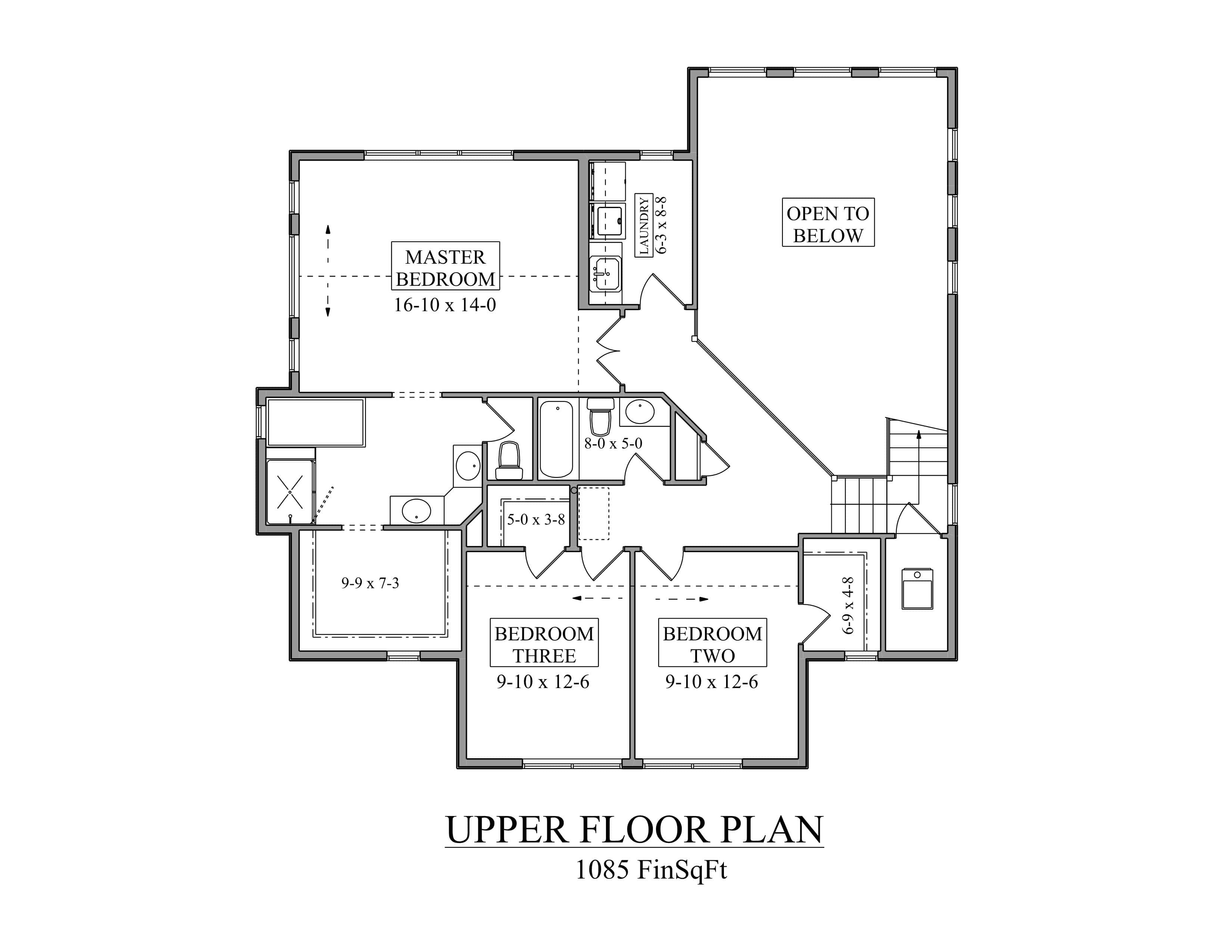 Upper Level of Craftsman Plan #161-1331