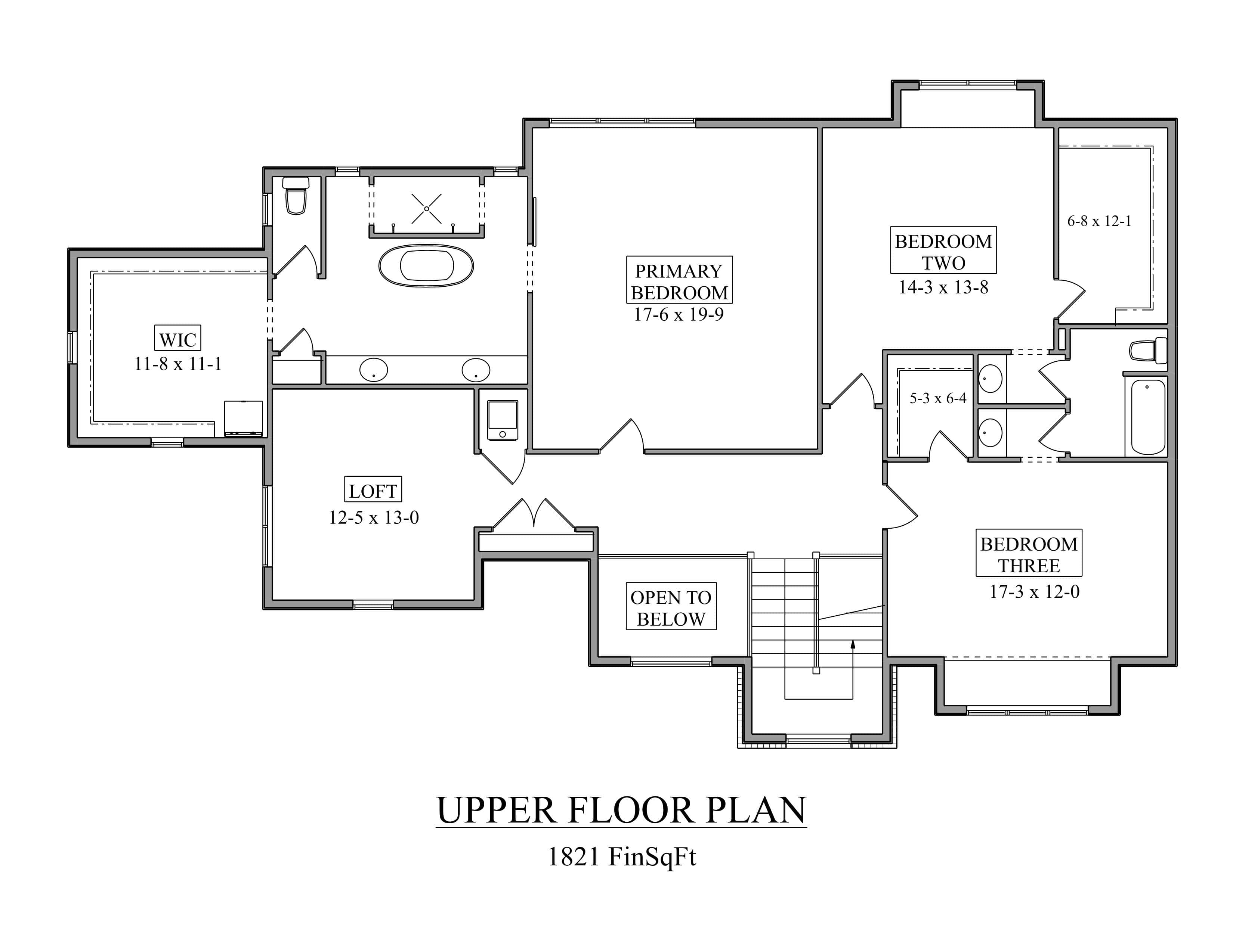 Upper Level of Modern Farmhouse Plan #161-1341