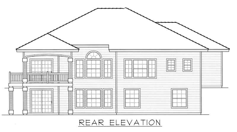 Home Plan Rear Elevation of this 3-Bedroom,2803 Sq Ft Plan -162-1001