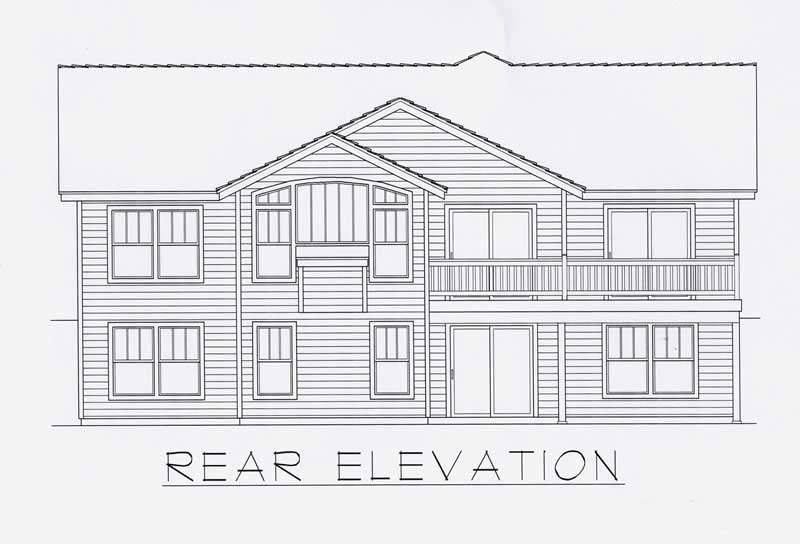 Home Plan Rear Elevation of this 4-Bedroom,2781 Sq Ft Plan -162-1004