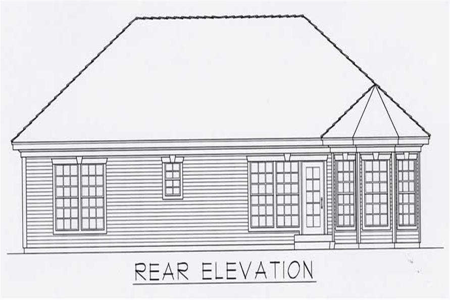 Home Plan Rear Elevation of this 3-Bedroom,1368 Sq Ft Plan -162-1009