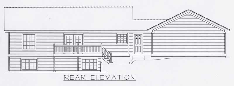 Home Plan Rear Elevation of this 4-Bedroom,2441 Sq Ft Plan -162-1010
