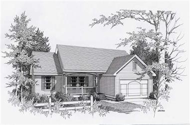 3-Bedroom, 1497 Sq Ft Country Home Plan - 162-1011 - Main Exterior