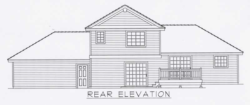 Home Plan Rear Elevation of this 3-Bedroom,1794 Sq Ft Plan -162-1014