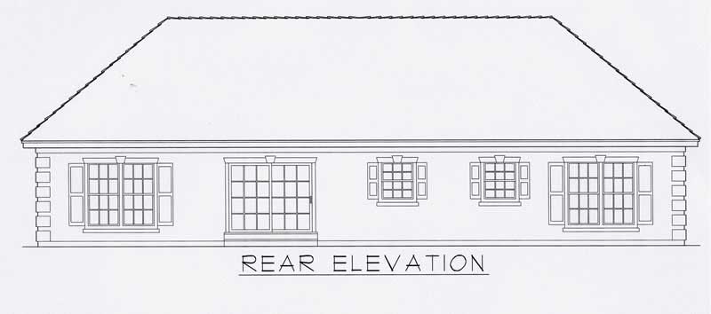 Home Plan Rear Elevation of this 3-Bedroom,1626 Sq Ft Plan -162-1021