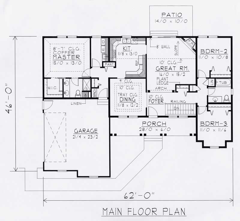 Floor Plan First Story of Contemporary Plan #162-1021