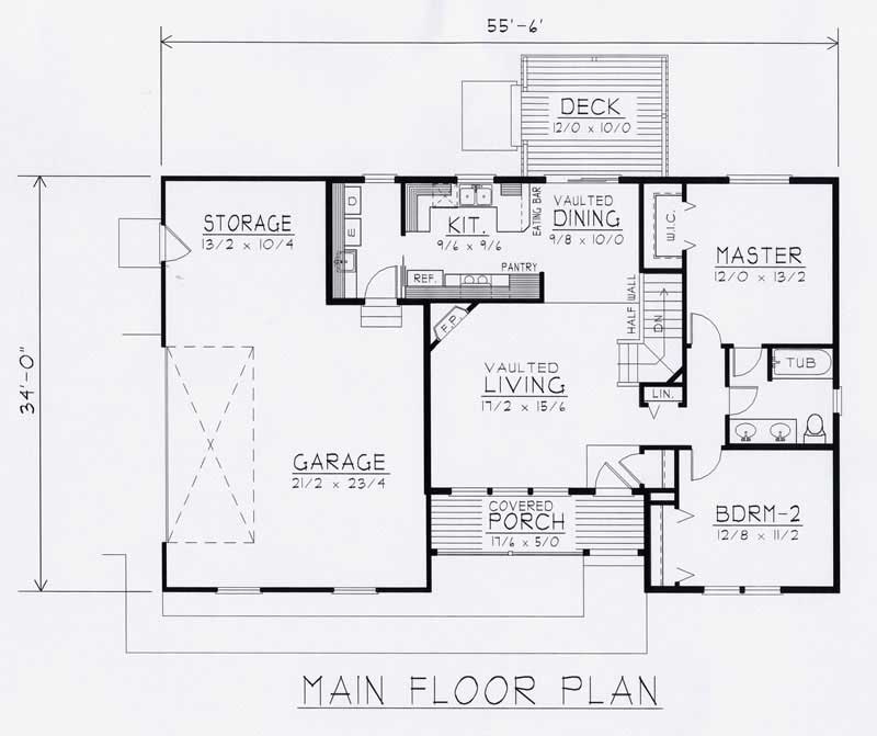 Floor Plan First Story of Country Plan #162-1024