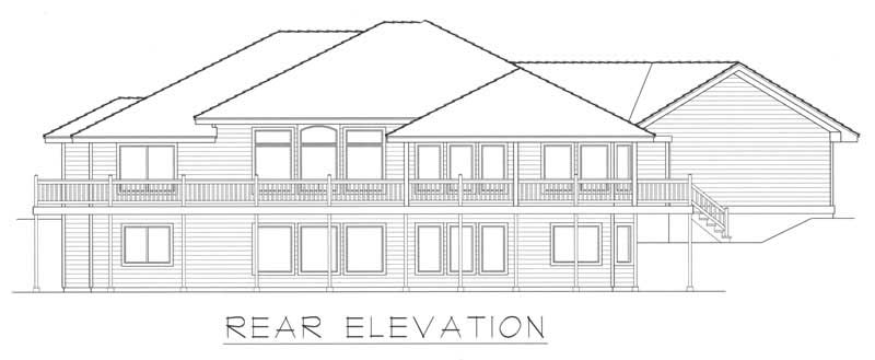 Home Plan Rear Elevation of this 3-Bedroom,2132 Sq Ft Plan -162-1025