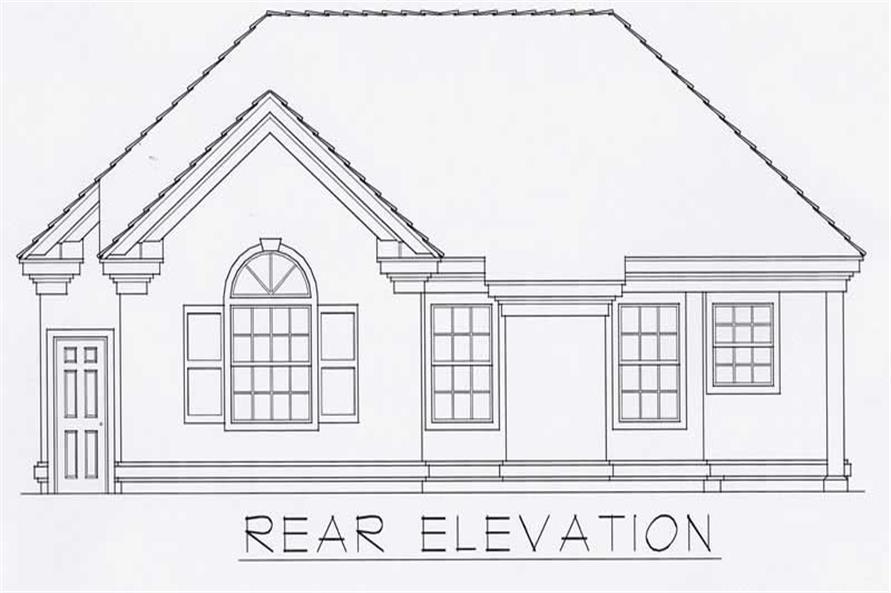 Home Plan Rear Elevation of this 2-Bedroom,1150 Sq Ft Plan -162-1027