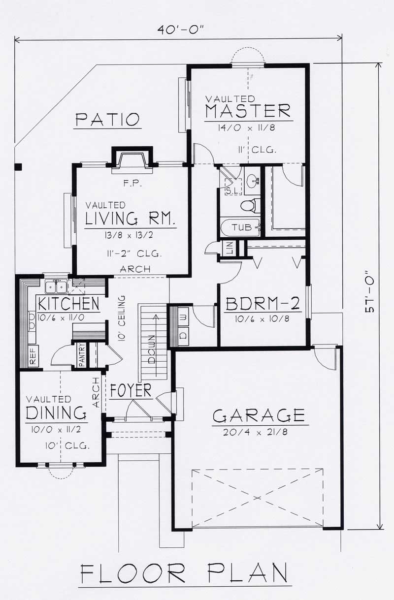 Floor Plan First Story of European Plan #162-1027