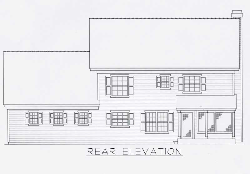 Home Plan Rear Elevation of this 3-Bedroom,2059 Sq Ft Plan -162-1028
