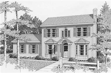 3-Bedroom, 1439 Sq Ft Colonial House Plan - 162-1031 - Front Exterior
