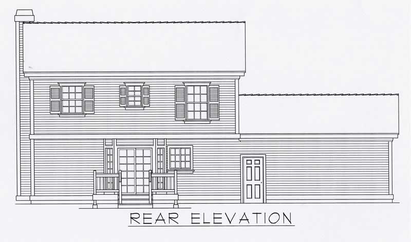 Home Plan Rear Elevation of this 3-Bedroom,1439 Sq Ft Plan -162-1031