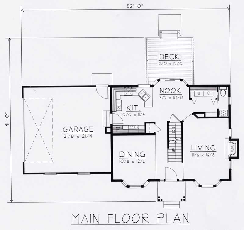 Floor Plan First Story of Colonial Plan #162-1031