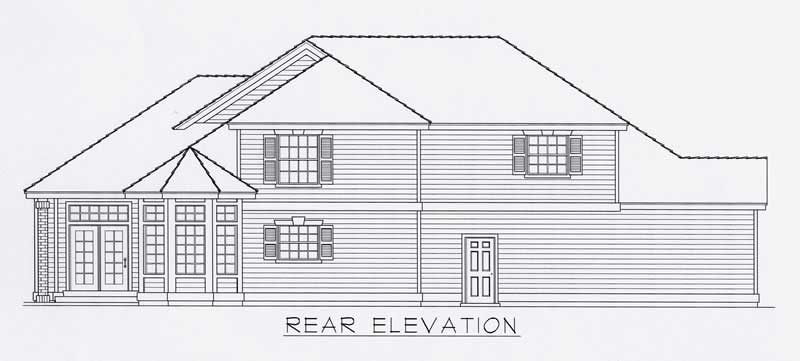 Home Plan Rear Elevation of this 3-Bedroom,2444 Sq Ft Plan -162-1035