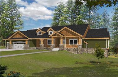4-Bedroom, 4466 Sq Ft Country Home Plan - 162-1037 - Main Exterior