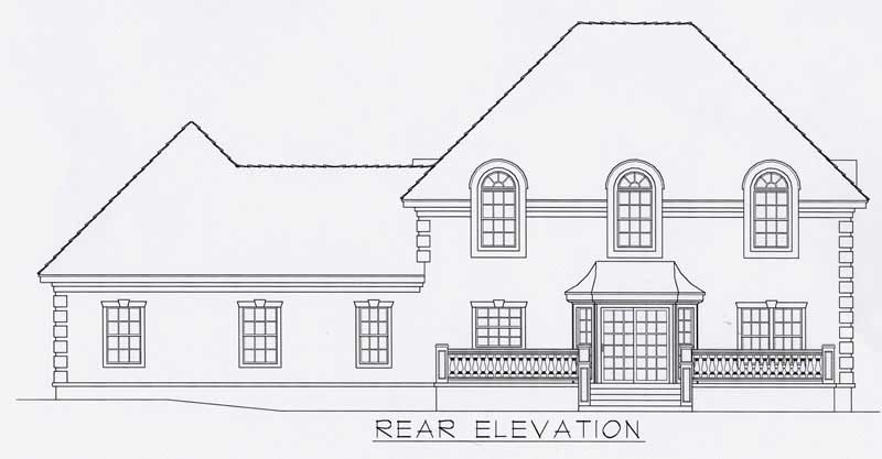 Home Plan Rear Elevation of this 3-Bedroom,2267 Sq Ft Plan -162-1038